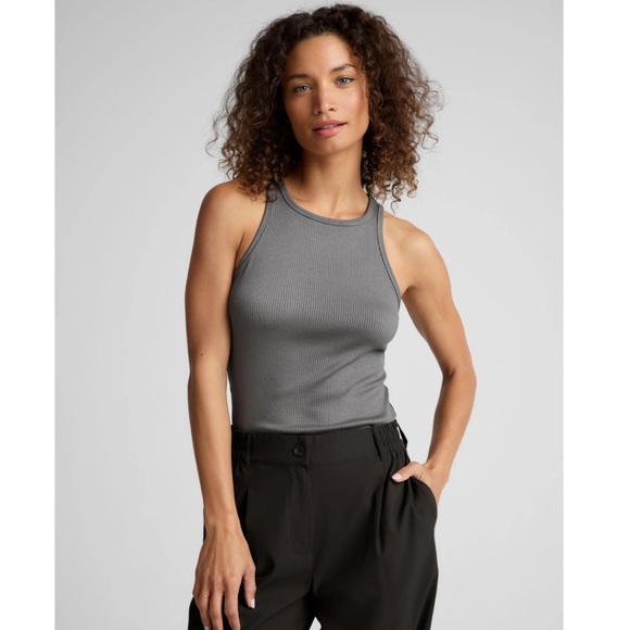 Beyond Yoga Women's Medium Formation Tank Stone Grey Gray NWT High Neckline - Picture 2 of 7